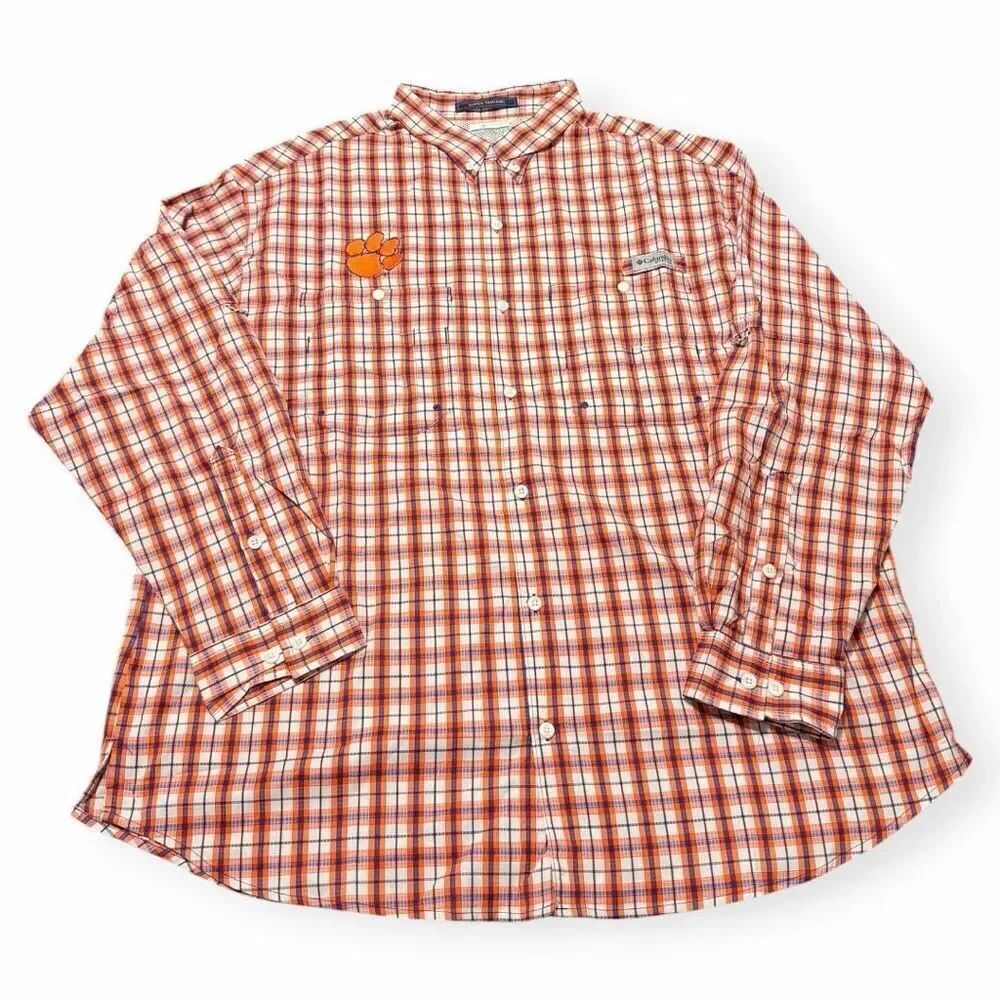 Columbia Clemson Tigers Super Tamiami Omni-Wick Vented Long Sleeve Shirt XXL New